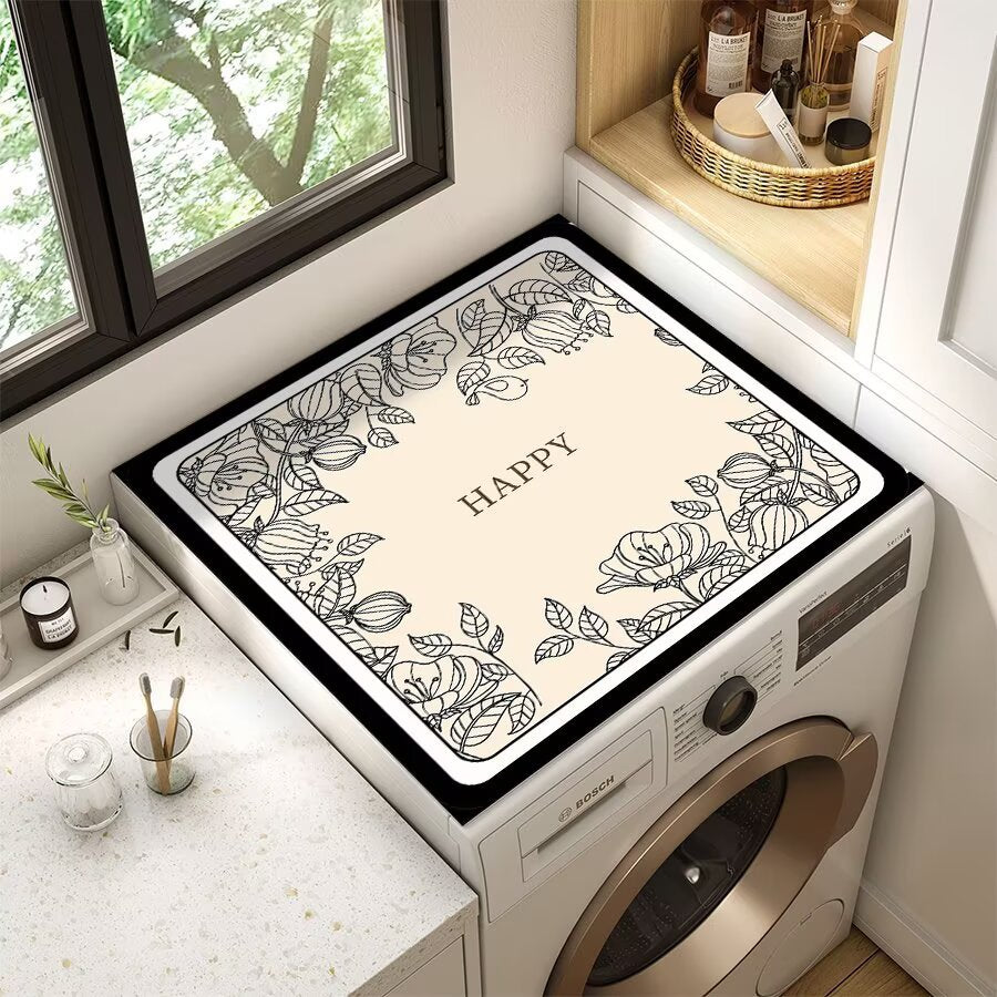 Decorative Floral Laundry Room Counter Mat | Kelmera