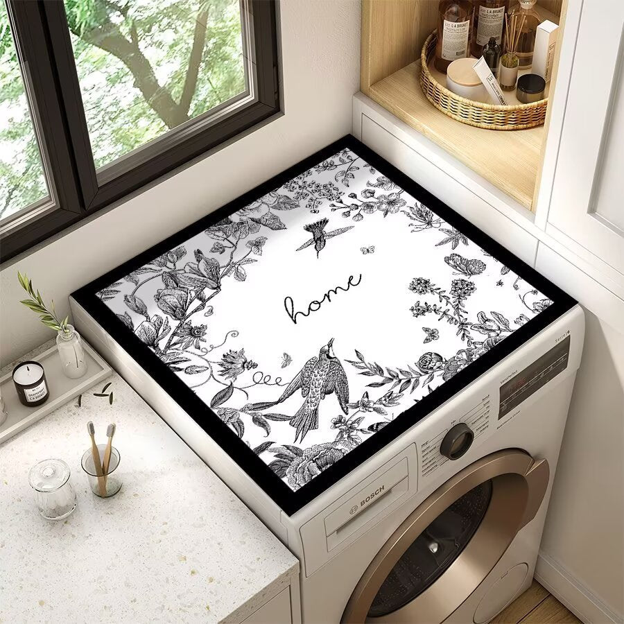 Decorative Floral Laundry Room Counter Mat | Kelmera