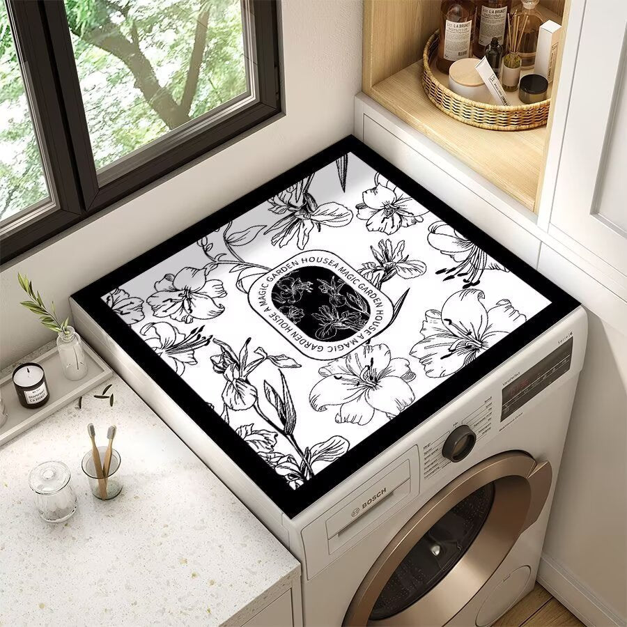 Decorative Floral Laundry Room Counter Mat | Kelmera