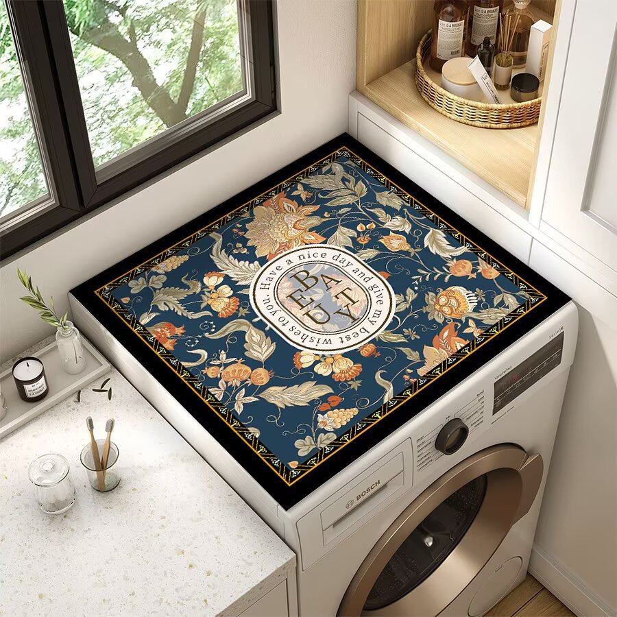Decorative Floral Laundry Room Counter Mat | Kelmera