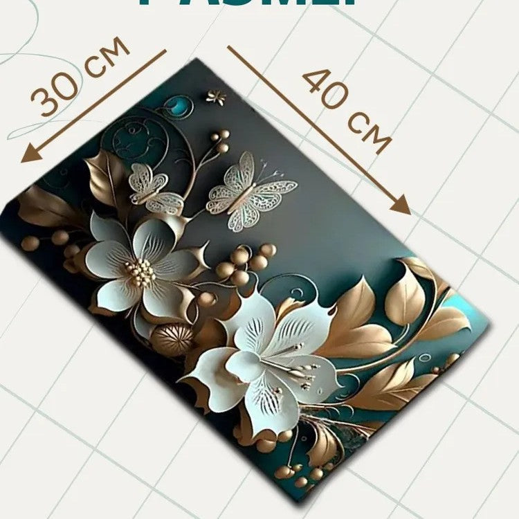 Decorative Floral Memory Foam Area Mat | Kelmera