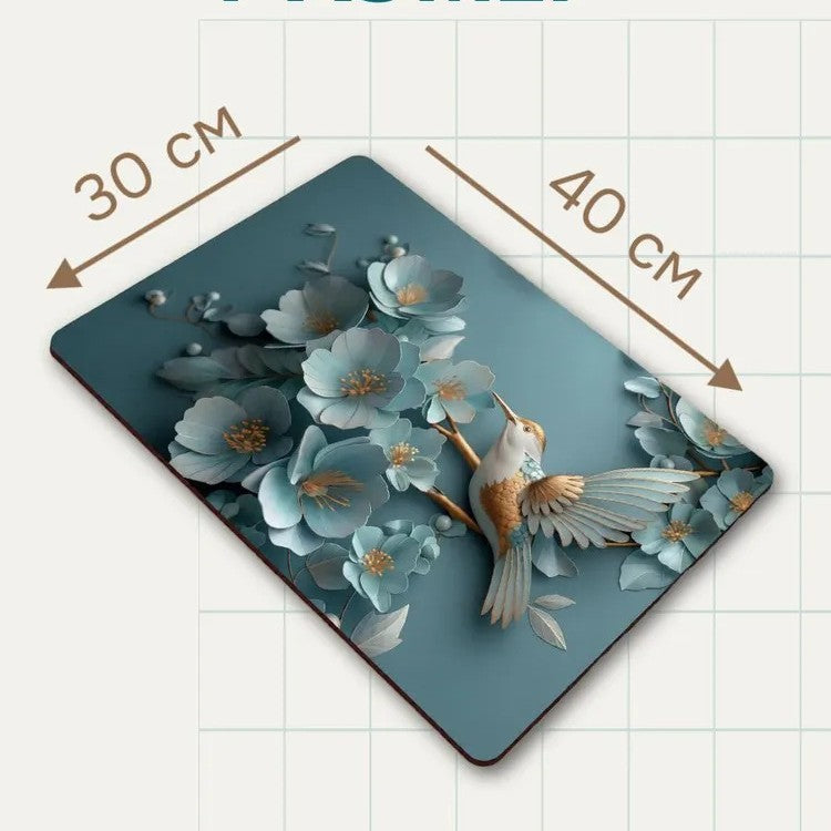 Decorative Floral Memory Foam Area Mat | Kelmera