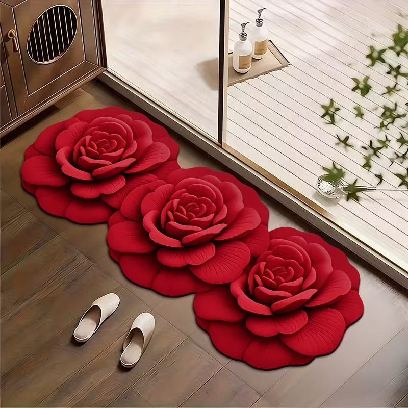 Decorative Floral-Patterned Bath Mat | Kelmera