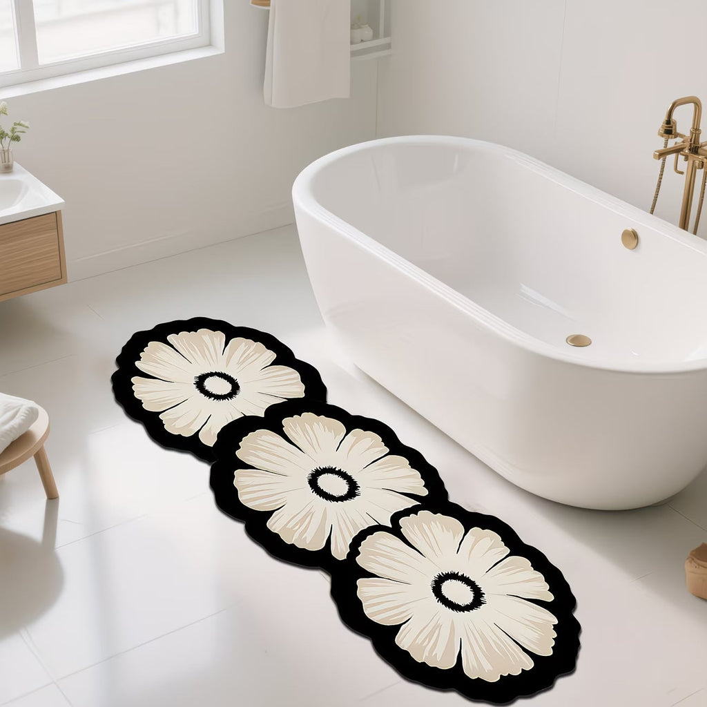 Decorative Floral-Patterned Bath Mat | Kelmera