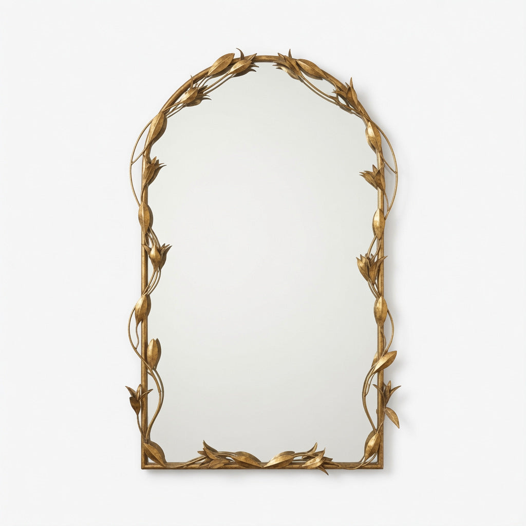 Decorative Floral Wall Mirror Rustic Design | Kelmera