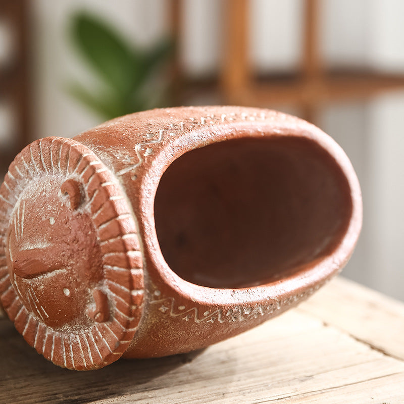 Decorative Flower Pot Brick Red | Kelmera