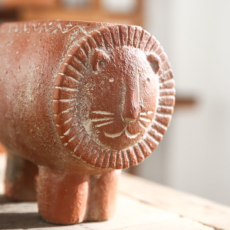 Decorative Flower Pot Brick Red | Kelmera