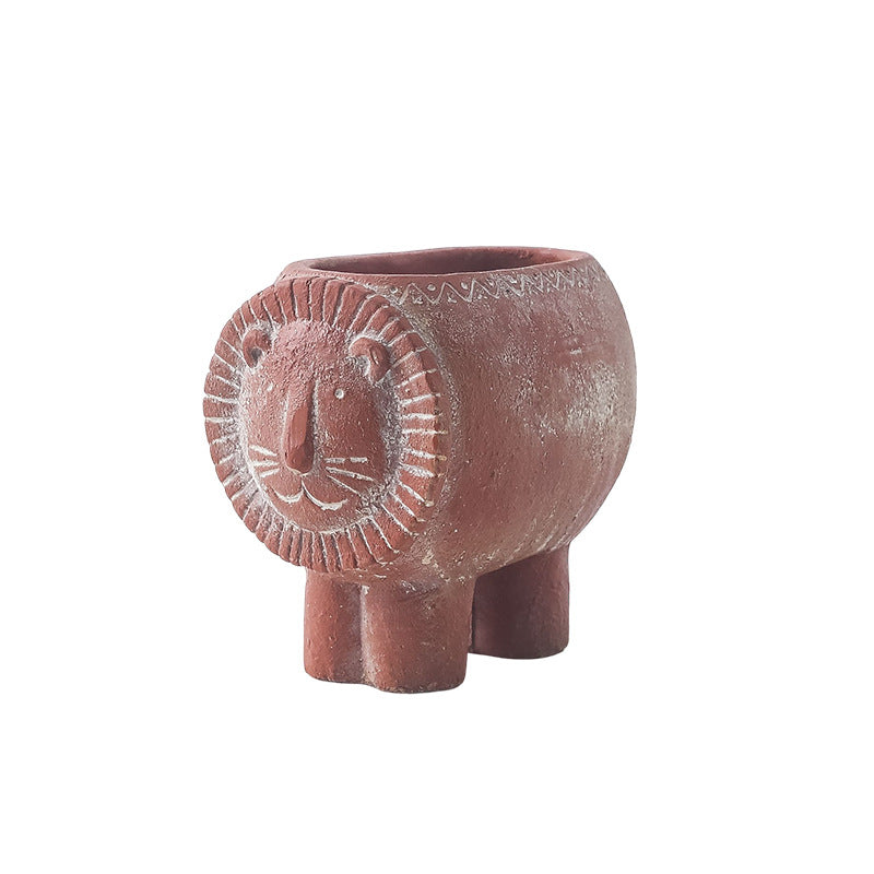 Decorative Flower Pot Brick Red | Kelmera