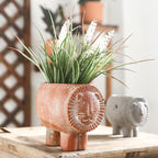 Decorative Flower Pot Brick Red | Kelmera