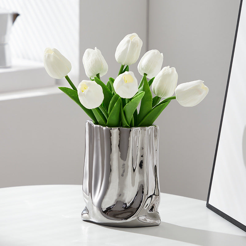 Decorative Flower Pot Silver | Kelmera