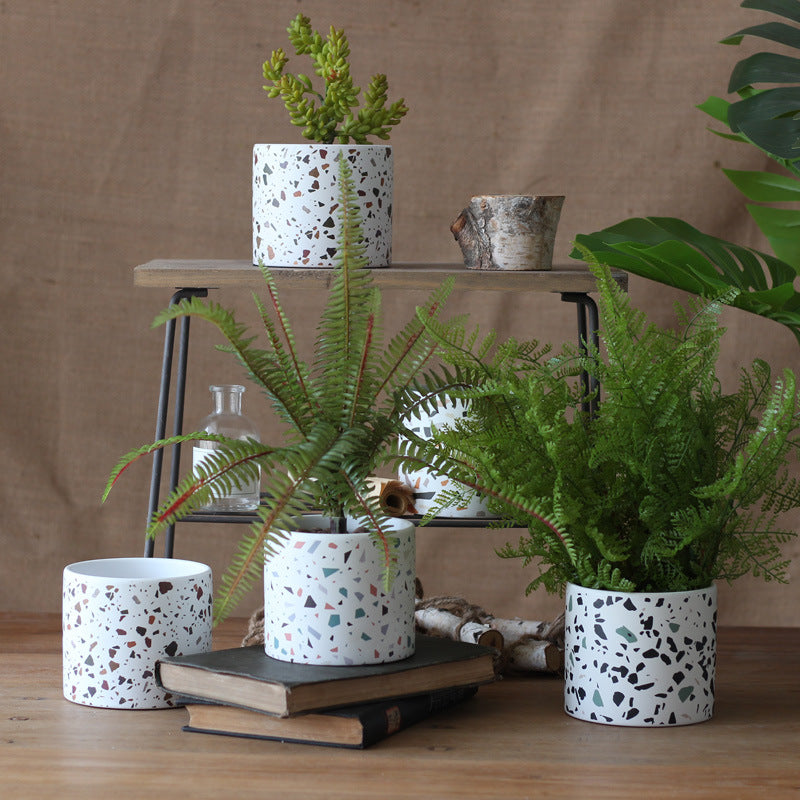 Decorative Flower Pot Soft Textile Ceramic | Kelmera