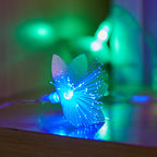 Decorative Flower-Shaped LED Garland with Fiber Optic Glitter for Table and Shelf | Kelmera