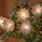 Decorative Flower-Shaped LED Garland with Fiber Optic Glitter for Table and Shelf | Kelmera