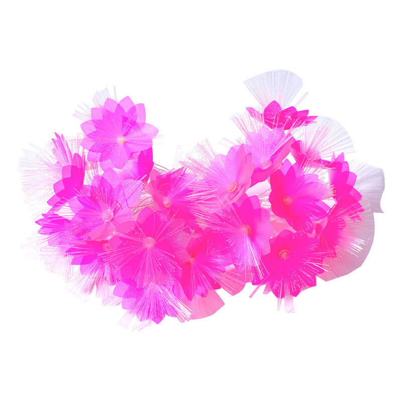 Decorative Flower-Shaped LED Garland with Fiber Optic Glitter for Table and Shelf | Kelmera