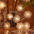 Decorative Flower-Shaped LED Garland with Fiber Optic Glitter for Table and Shelf | Kelmera