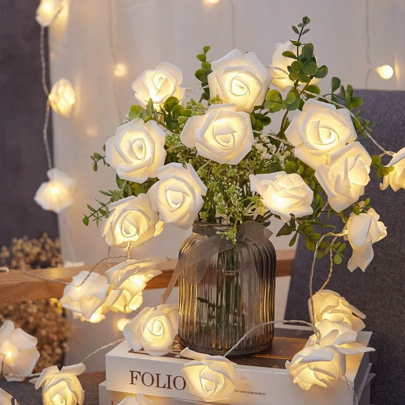Decorative Foam Rose LED Garland for Table Decorations | Kelmera