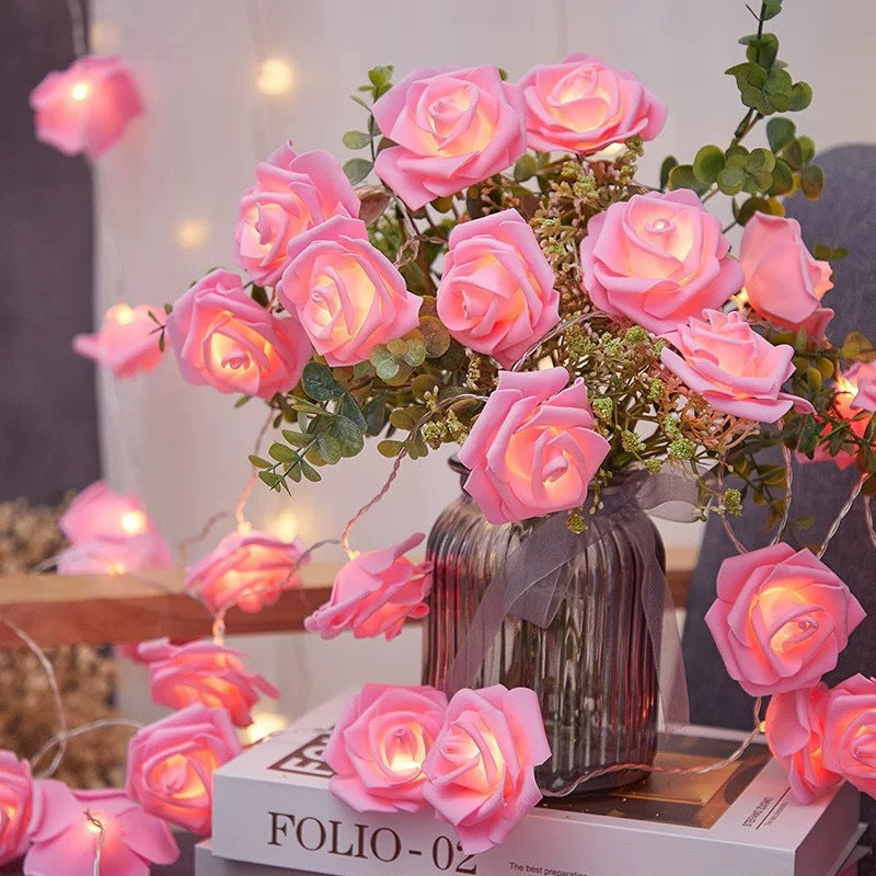 Decorative Foam Rose LED Garland for Table Decorations | Kelmera