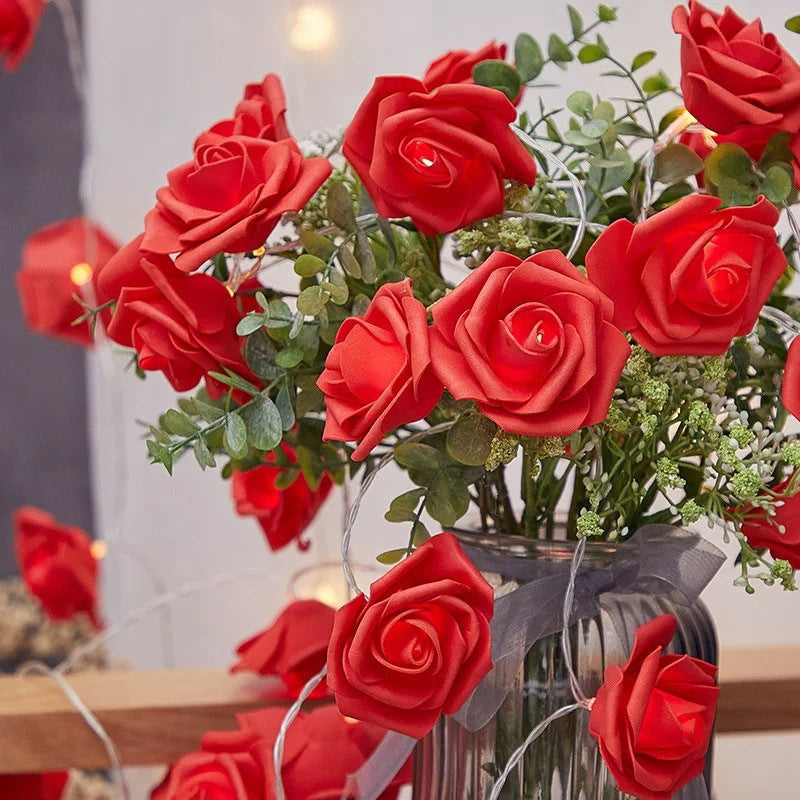 Decorative Foam Rose LED Garland for Table Decorations | Kelmera