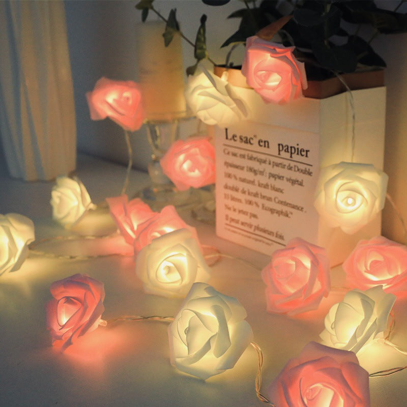 Decorative Foam Rose LED Garland for Table Decorations | Kelmera