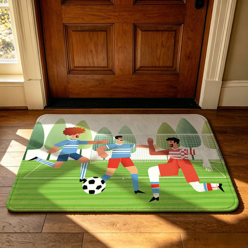 Decorative Football-Themed Area Mat | Kelmera