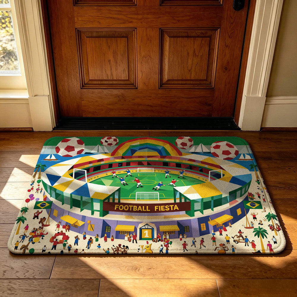Decorative Football-Themed Area Mat | Kelmera