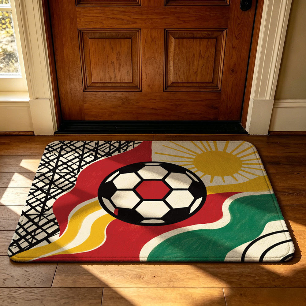 Decorative Football-Themed Area Mat | Kelmera