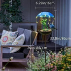 Decorative Garden Birdhouse Stake with Protective Umbrella and Playful Frog Decoration | Kelmera