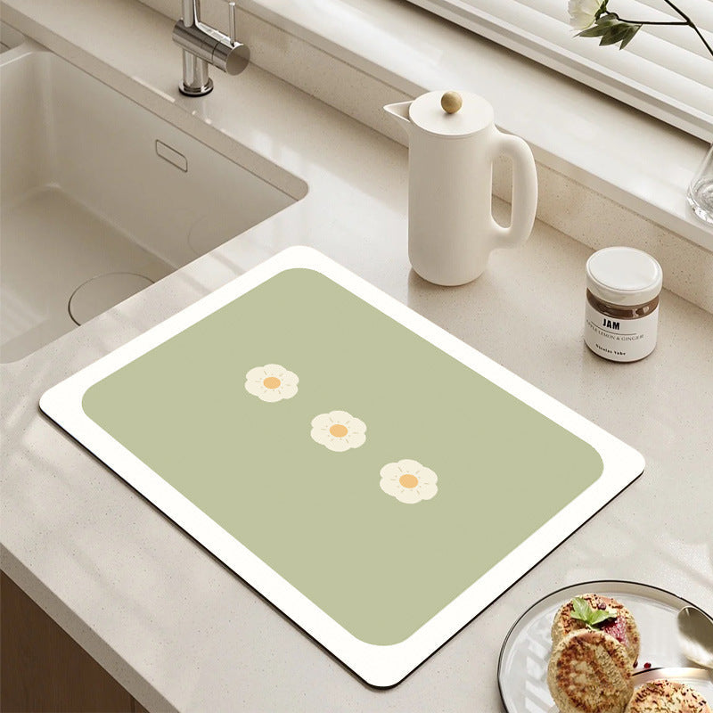 Decorative Kitchen Floor Mat Green Yellow Pink | Kelmera