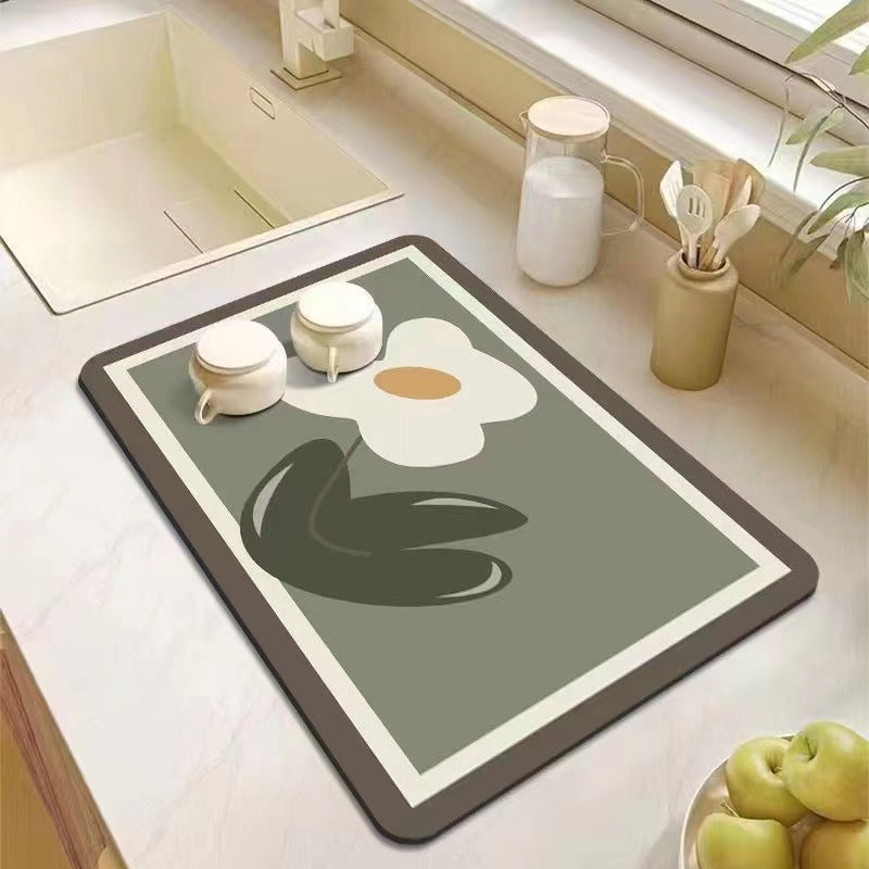 Decorative Kitchen Floor Mat Green Yellow Pink | Kelmera
