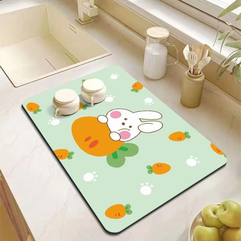 Decorative Kitchen Floor Mat Green Yellow Pink | Kelmera