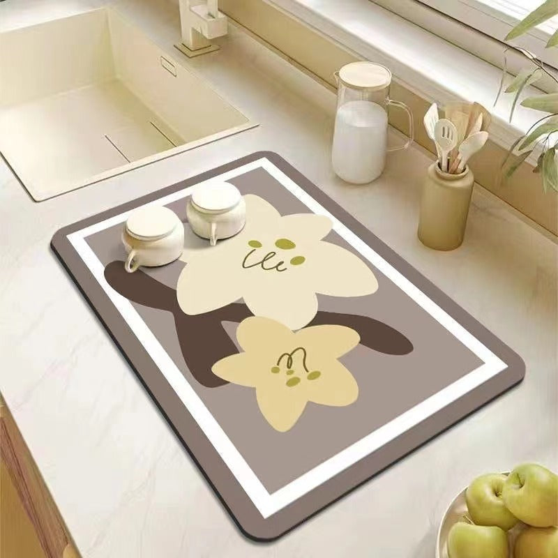 Decorative Kitchen Floor Mat Green Yellow Pink | Kelmera