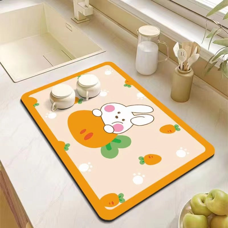 Decorative Kitchen Floor Mat Green Yellow Pink | Kelmera