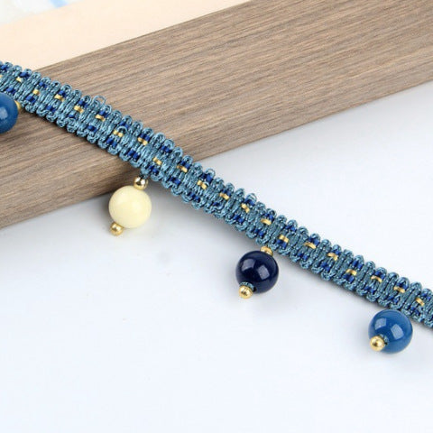 Decorative Lace Trim with Colorful Pendants | Kelmera
