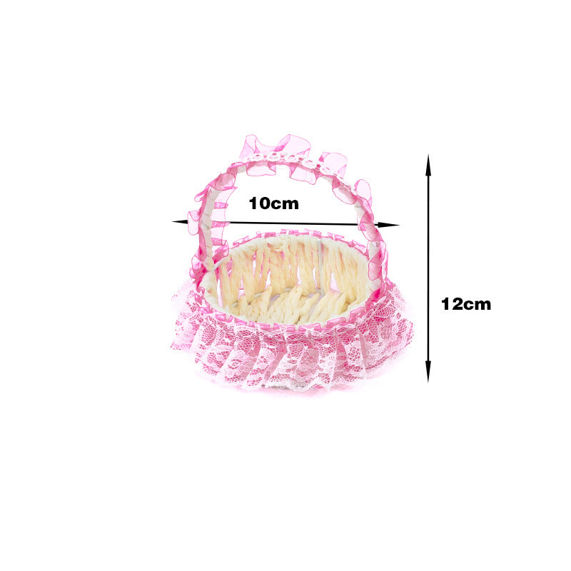 Decorative Lace Trim Woven Basket | Kelmera