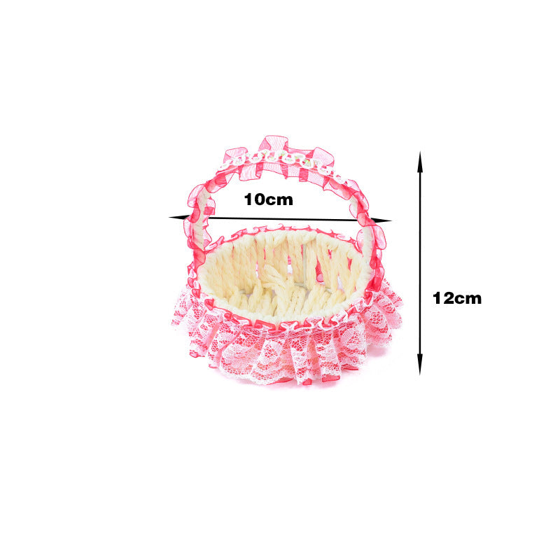 Decorative Lace Trim Woven Basket | Kelmera
