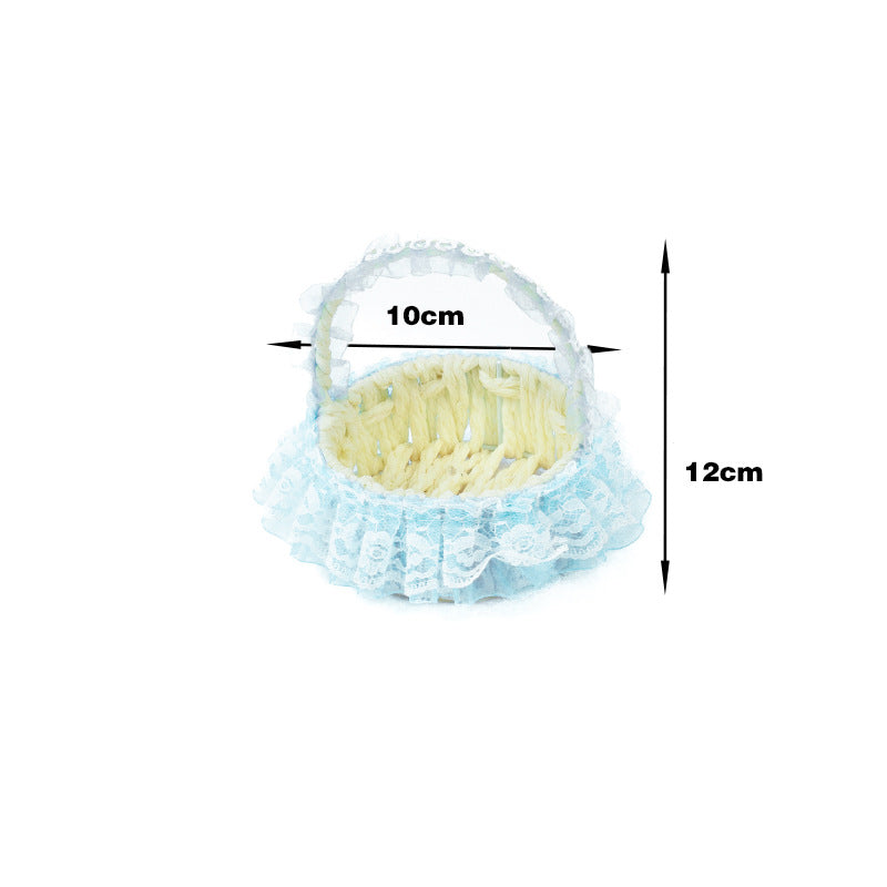 Decorative Lace Trim Woven Basket | Kelmera