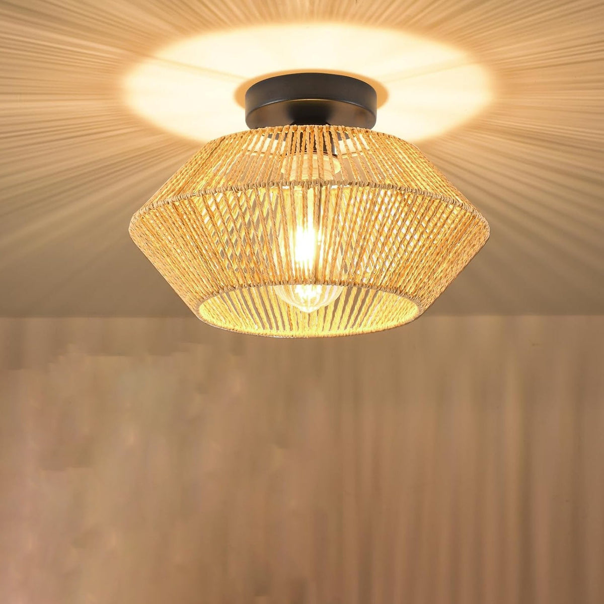 Decorative Lampshade Woven Natural Fiber | Kelmera