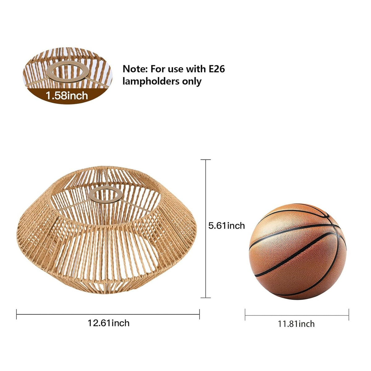 Decorative Lampshade Woven Natural Fiber | Kelmera