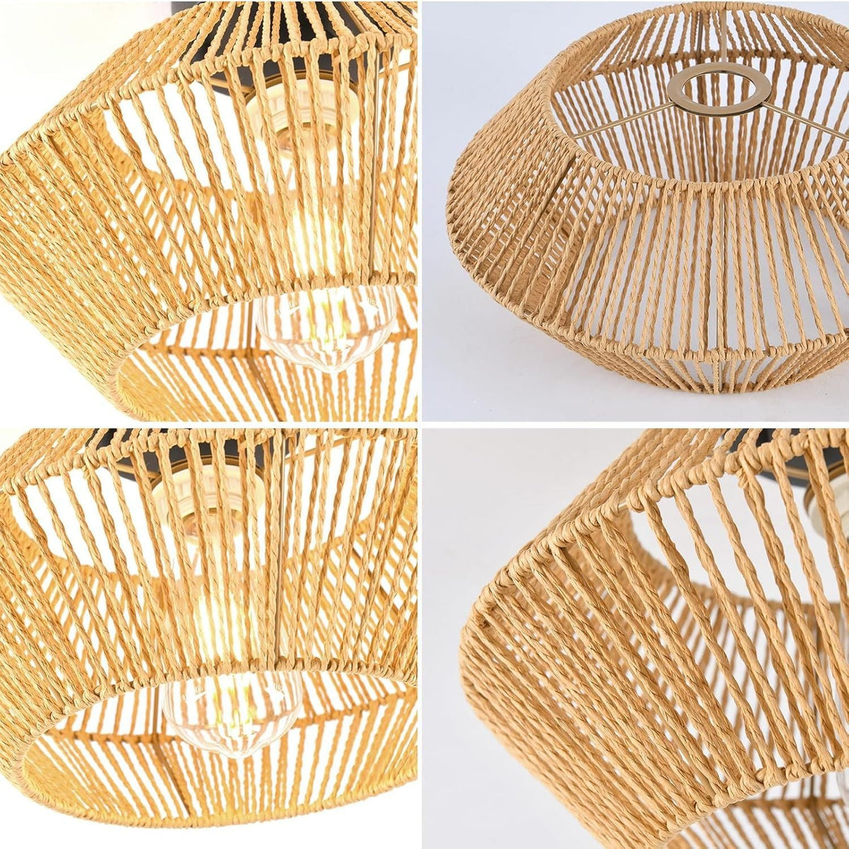 Decorative Lampshade Woven Natural Fiber | Kelmera