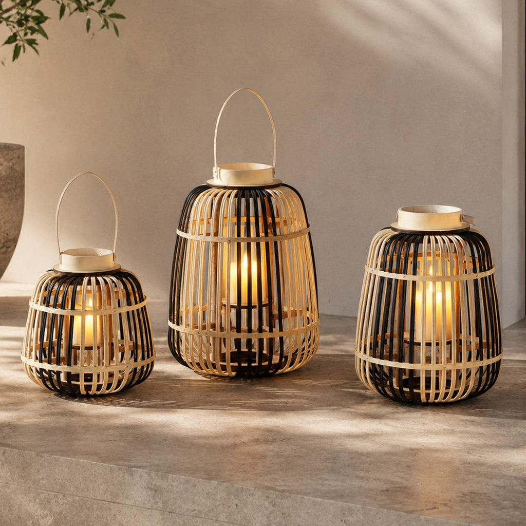 Decorative Lantern Bamboo LED Illuminated | Kelmera