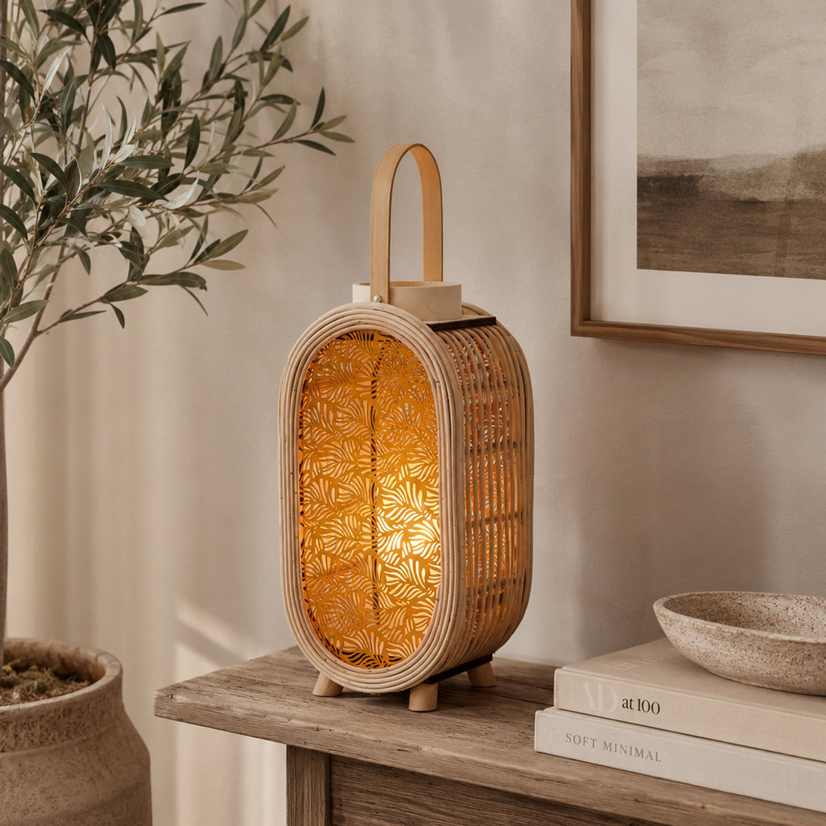 Decorative Lantern Stand Wood Handcrafted | Kelmera
