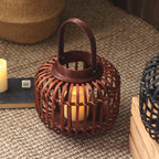Decorative Lantern Woven Natural Fiber Metal | Kelmera