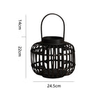 Decorative Lantern Woven Natural Fiber Metal | Kelmera