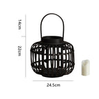 Decorative Lantern Woven Natural Fiber Metal | Kelmera