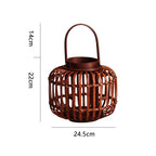 Decorative Lantern Woven Natural Fiber Metal | Kelmera