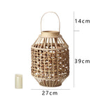 Decorative Lantern Woven Natural Fiber Wood | Kelmera