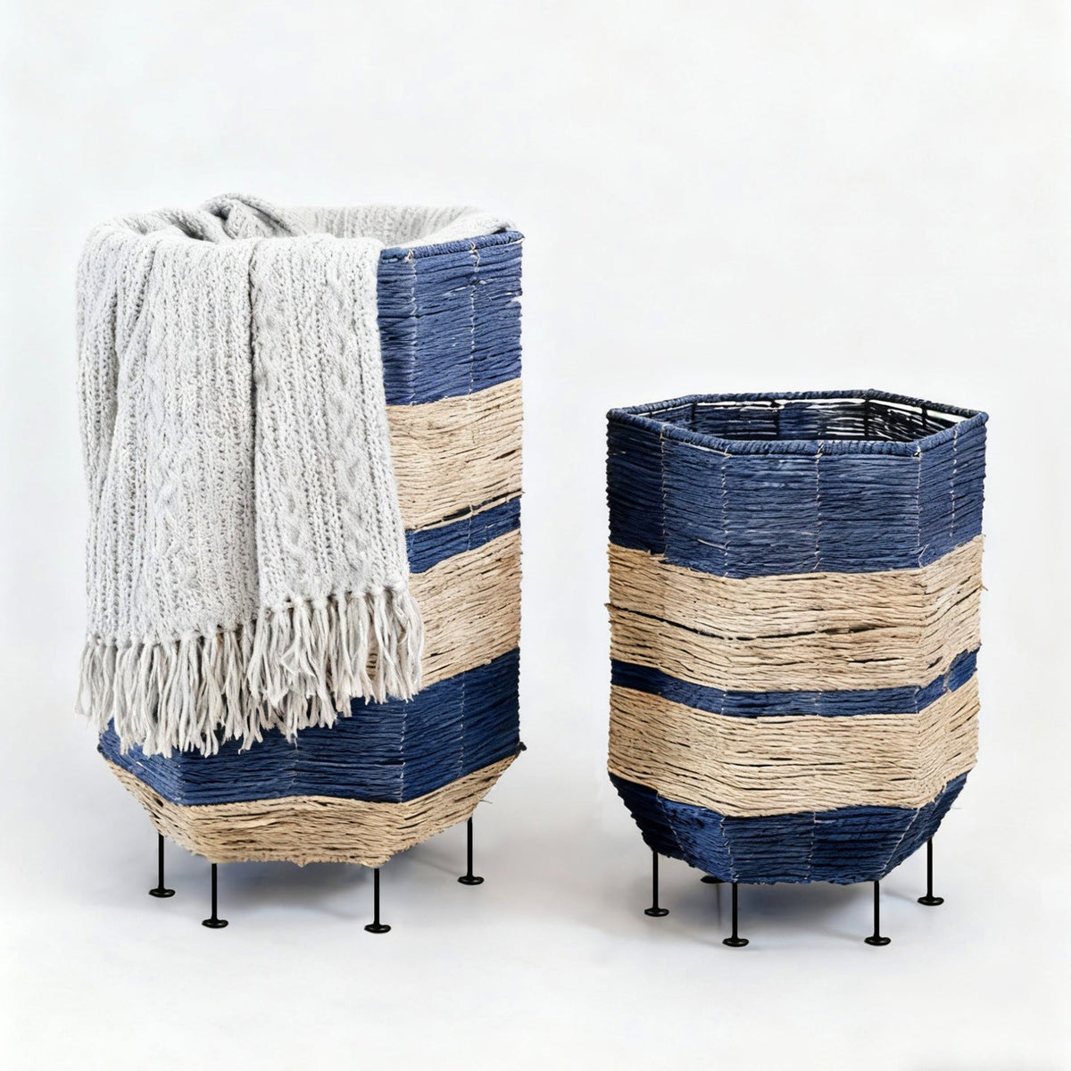 Decorative Laundry Basket with Metal Legs | Kelmera