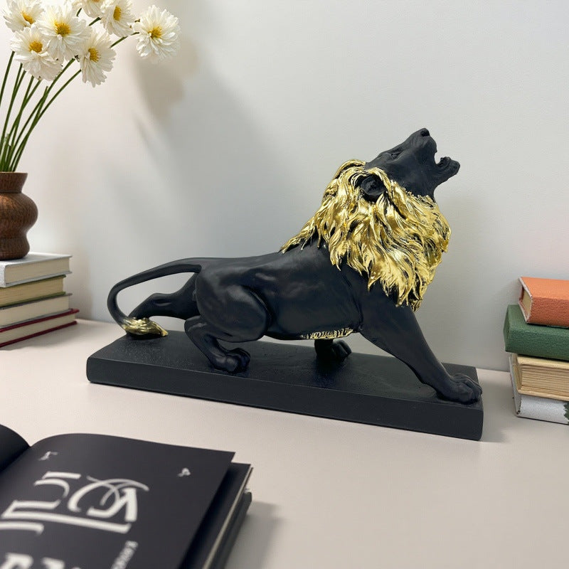 Decorative Lion Figure with Golden Details | Kelmera
