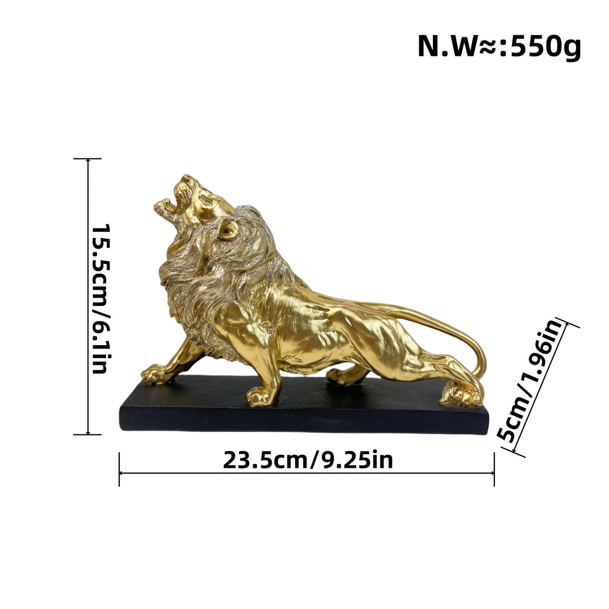 Decorative Lion Figure with Golden Details | Kelmera