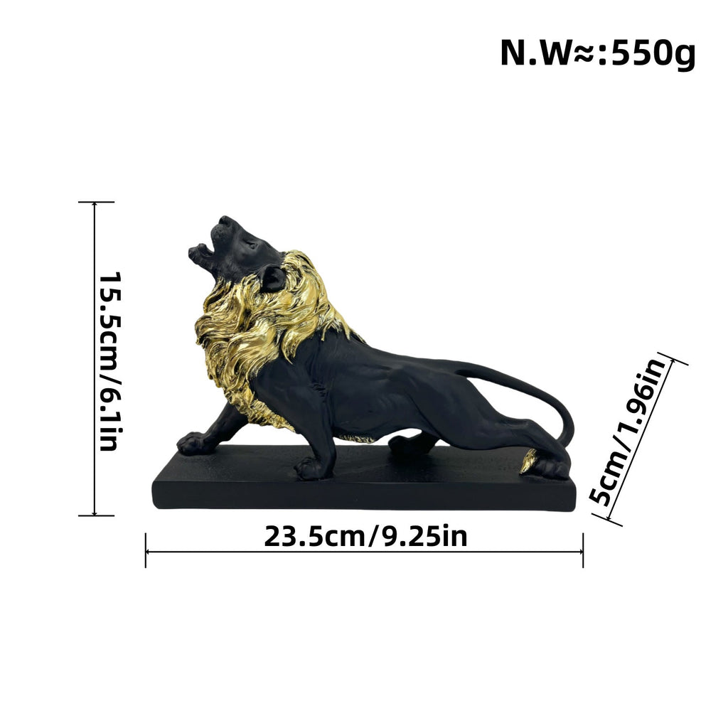 Decorative Lion Figure with Golden Details | Kelmera